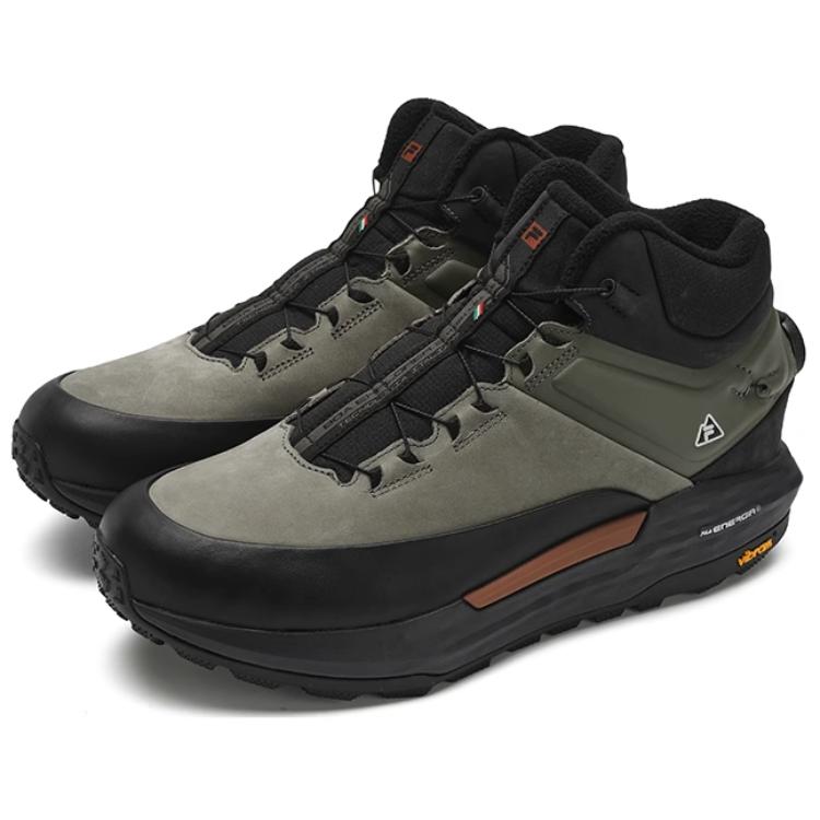 Fila Bequeme Mid-Top Outdoor-Funktionsschuhe Herrenschuhe Teegrau Schwarz A12M441110FTB