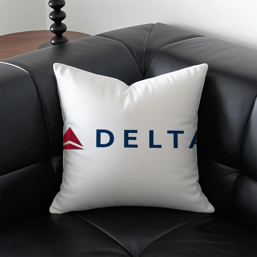Casual Business DDelta AAirLines Cushion Cover Pillow Case Antidustmite Invisible Zipper Silky Plush Cushion