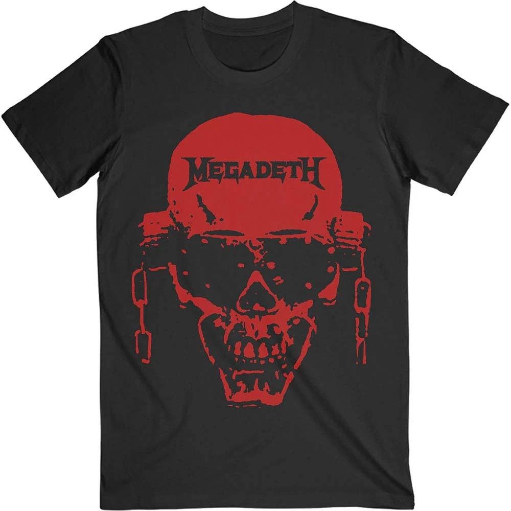 Men s Megadeth Vic Hi-Contrast Red Slim Fit T-shirt XX-Large Black S