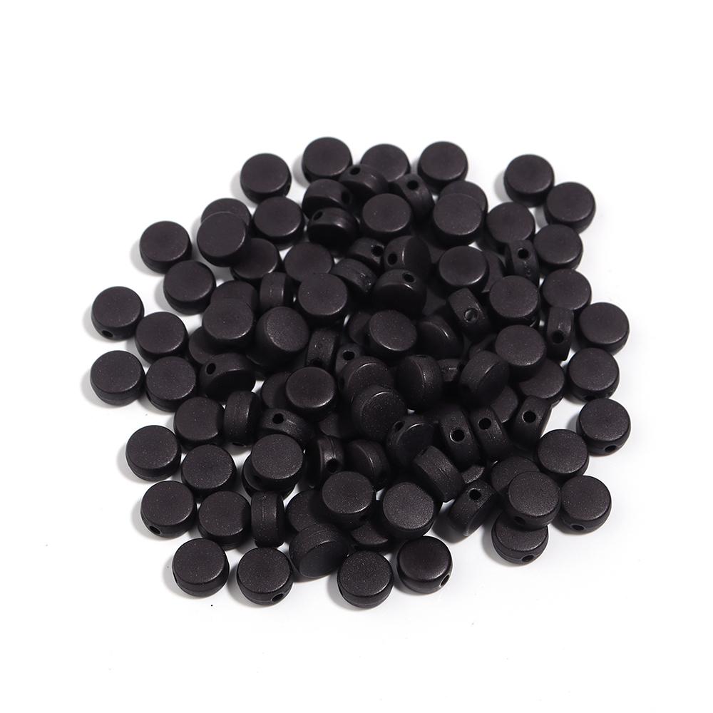 100pcs 7mm Acrylic Beads Solid Color Flat Round Loose Spacer Beads For Jewelry Making DIY Handmade Bracelet Necklace Accessories