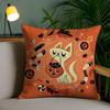 Halloween Cute Lively Orange Cat Pillow Case Plush Fabric Soft Double Sided Print Sofa Cushion Cover Throw Pillow Covers