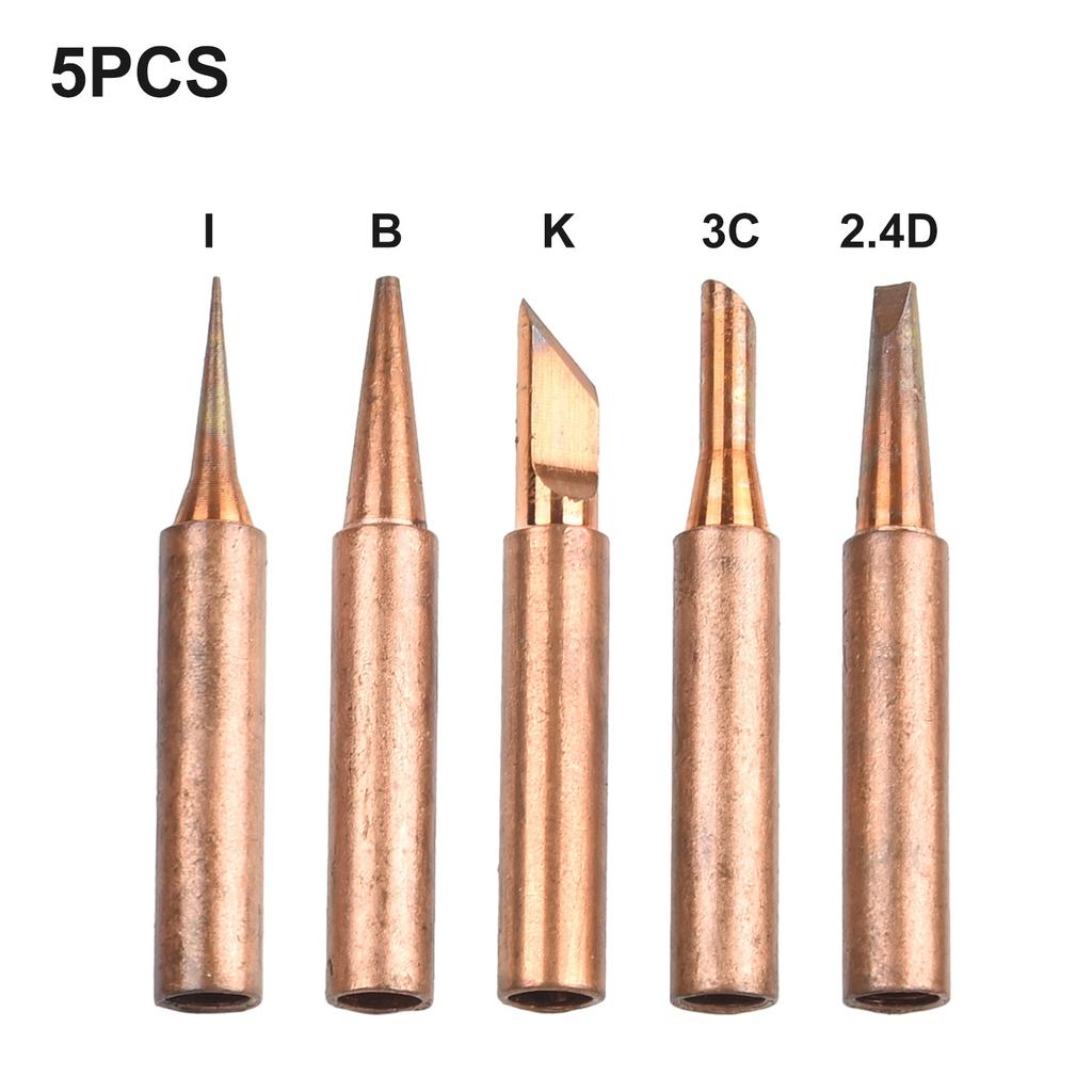 5pcs Soldering Iron Tips Accessories Copper Iron Tip