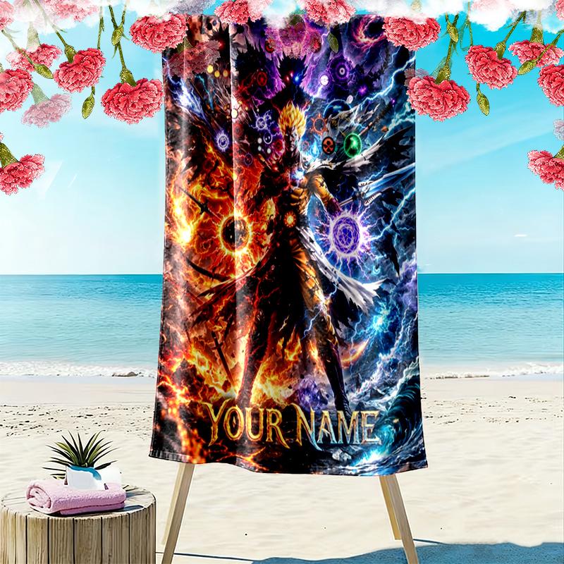 Custom NamePowerful Magic Beach Towel Soft Microfiber Summer Towel Quick Dry Absorbent Towel for Beach Swimming Pool Travel