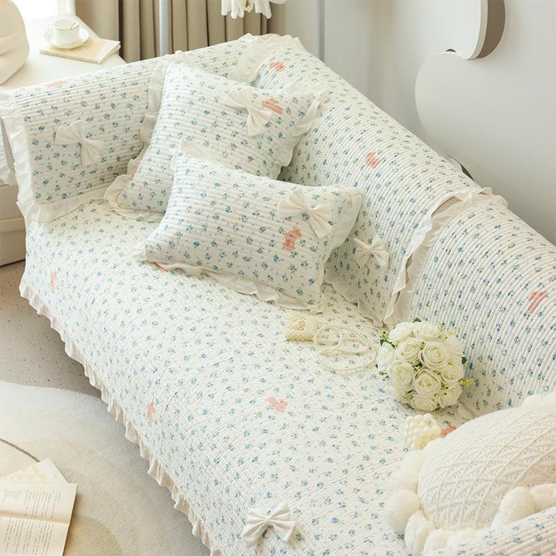 Girly Cotton Sofa Cushion, All-season Universal Non-slip Cushion, New Sofa Cover, Full Cover Cloth