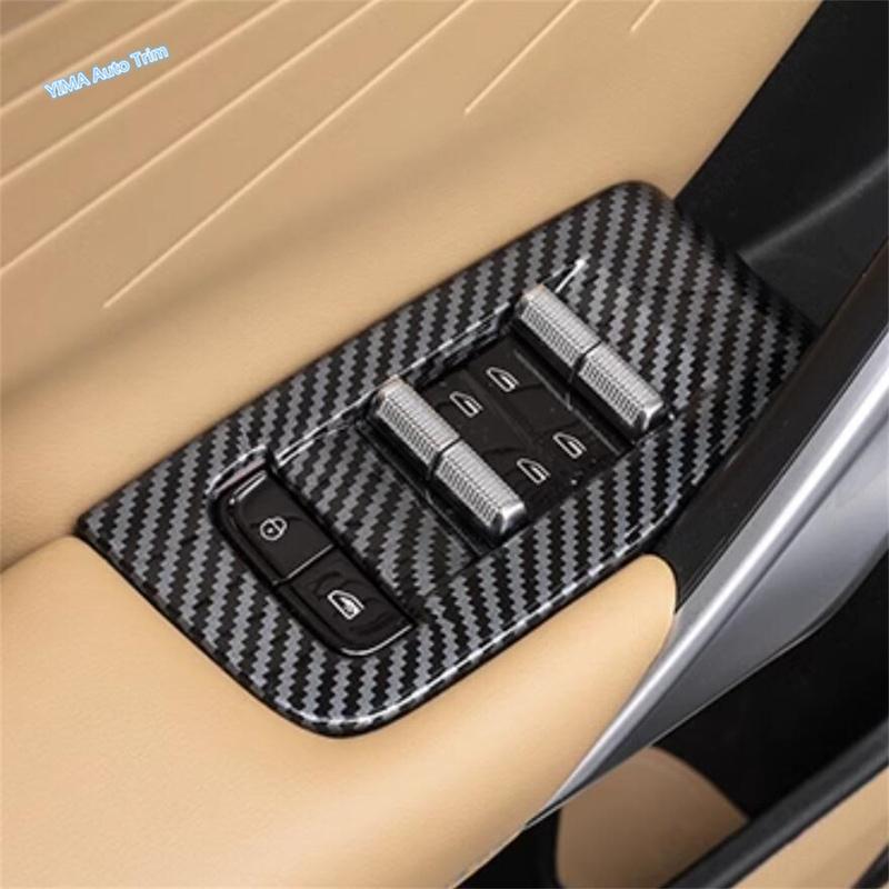 Carbon Fiber Gear Shift Knob / Window Glass Lift / Steering Wheel Cover Trim For Geely Boyue L 2024 Interior Accessories