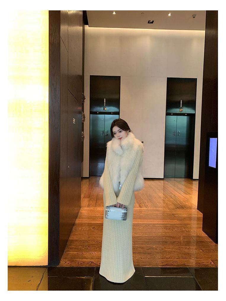 Marshmallow Faux Fox Fur Vest - Chenille Spandex Blend