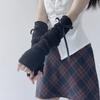 Sweet Girl Lolita Soft Arm Sleeves Bow Tie Long Hand Sleeves Lovely Knitted Fingerless Decorative Gloves Streetwear