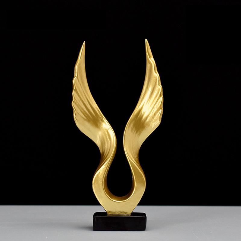 European Eagle/Angel Wing Statue Sculpture Figurine Resin Dapeng Spreading Collection Miniature for TV Cabinet Home Decoration