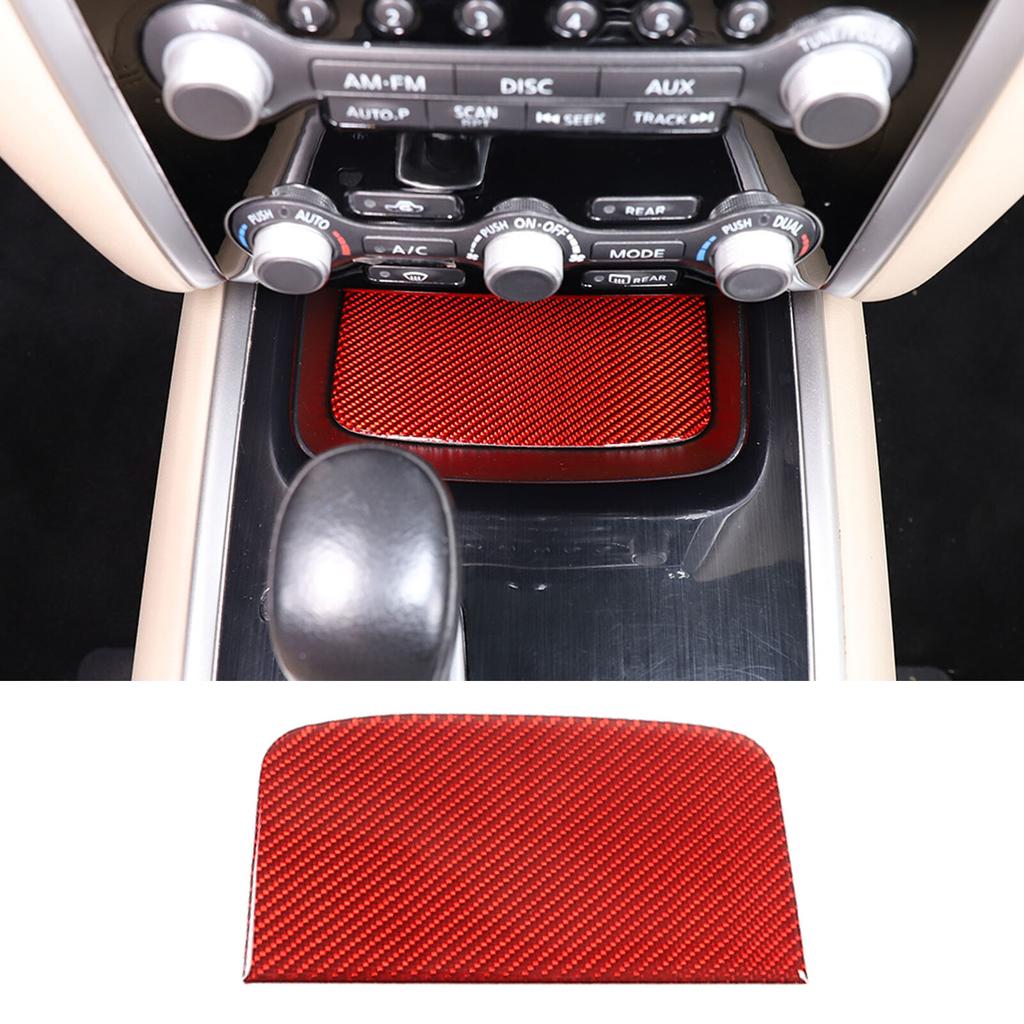 Carbon Fiber Gear Shift Storage Box Trim Sticker For Nissan Pathfinder 13-18