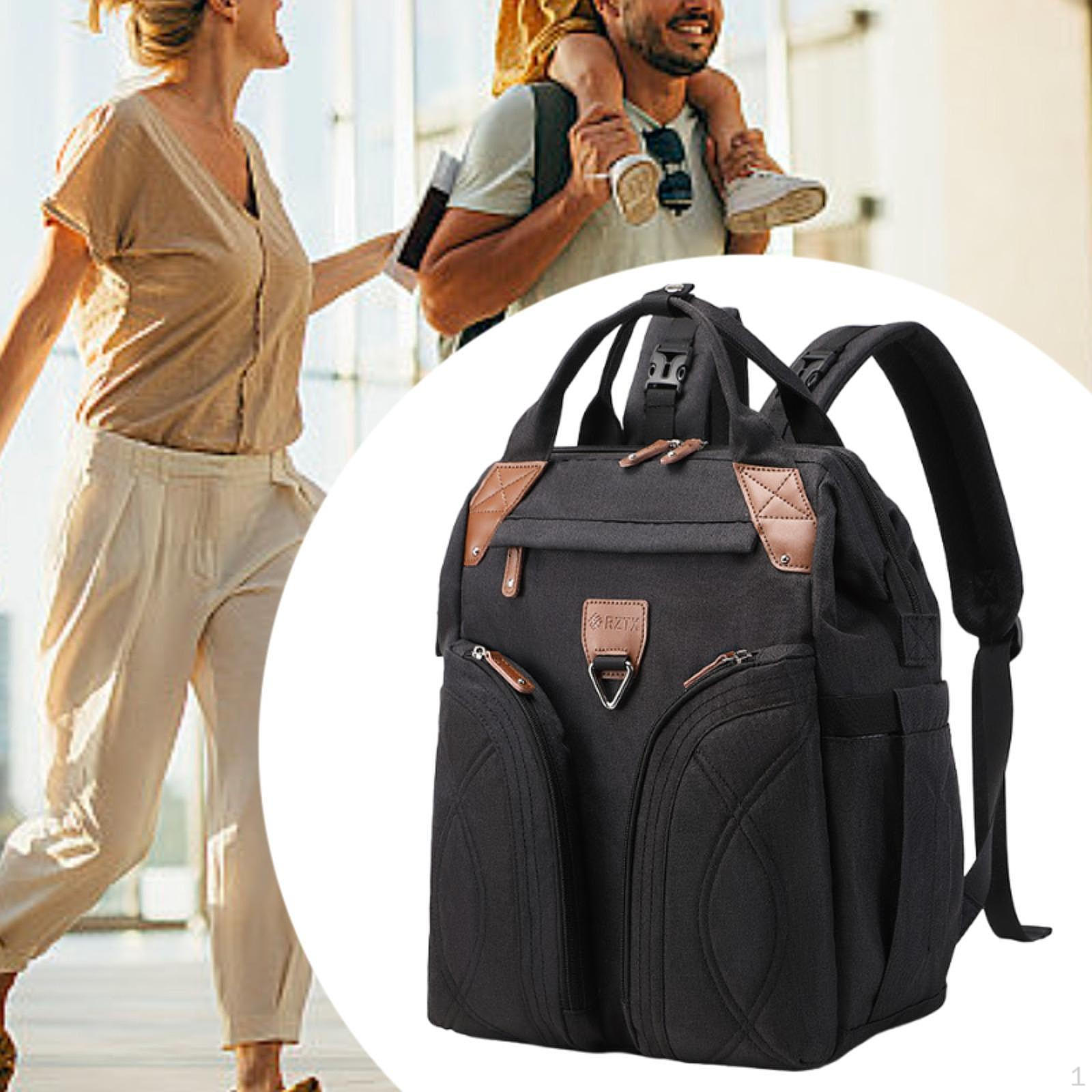 

Багатофункціональна сумка для підгузників Рюкзак для подорожей для дитячої кімнати в офісі чорний