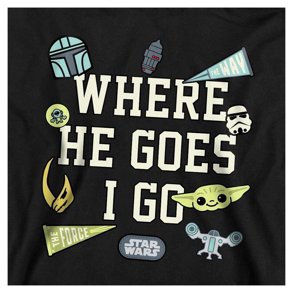 Star Wars The Mandalorian Childrens/Kids Where He Goes Badges Grogu Heather Hoodie