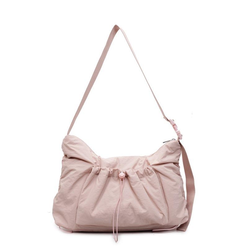 Summer new pleated shoulder bag large capacity messenger bag versatile commute to work class casual tote bag
