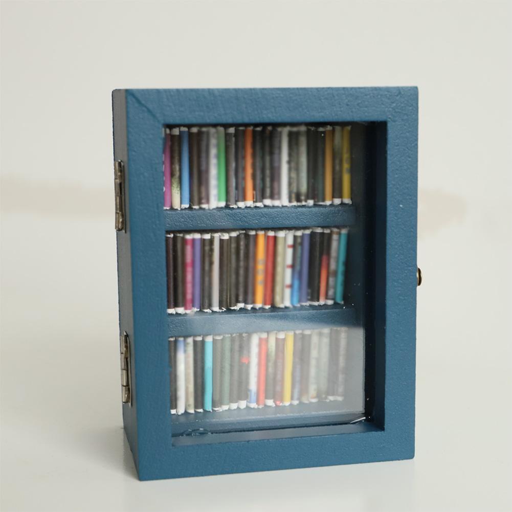 Anti-Angst-Bücherregal, kleine Bibliothek, Miniatur-Bücherregal aus Holz, Vitrine, Stressabbau, Bücherregal, Puppenhausmöbel, Mod