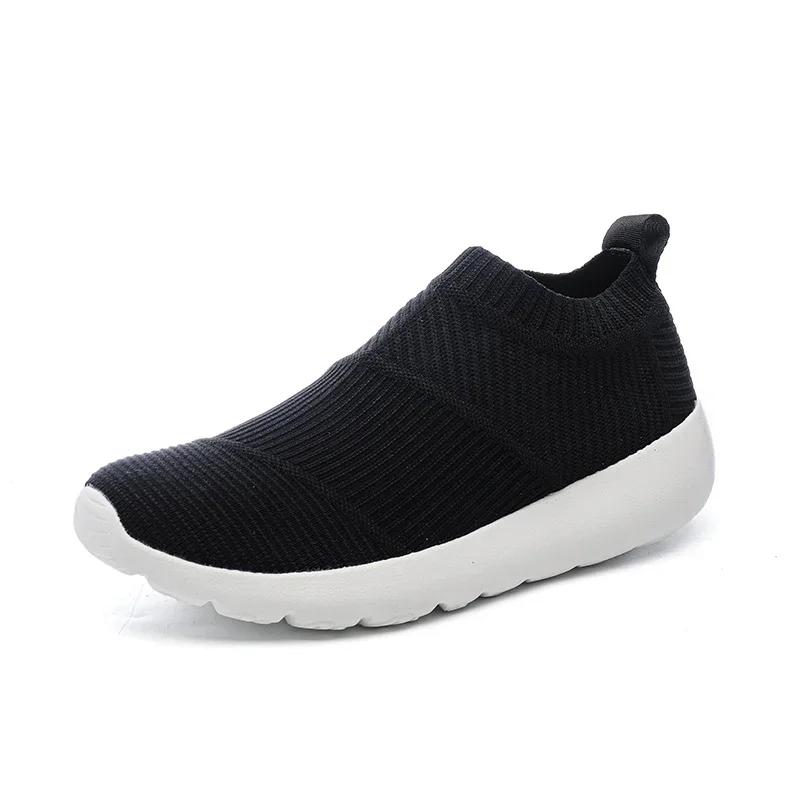 Women Men Sneakers Outdoor Breathable Running Shoes Mesh Sock Shoes for Dancing Padded Thickened Low Top Casual Shoes Size 35-45