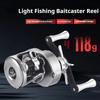 Portable Fishing Mirco Drum Baitcaster Reel with Weighs 118g 7.6:1 Speed Ratio Carbon Body Shallow Spool Baitcasting Reel Magnetic Brake Lure Wheel