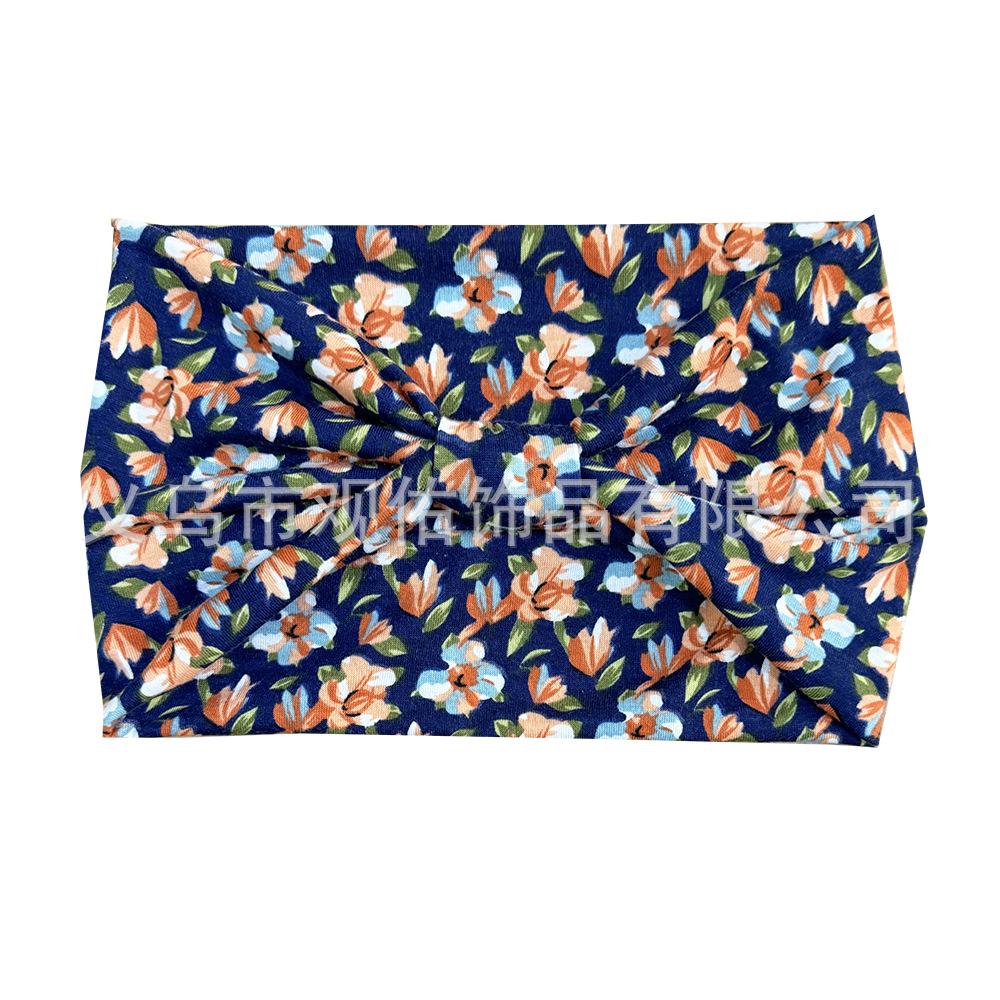European American Women's Hair Band African Print Pattern Wide Edge Elastic Knot Sports Yoga Headband Women's Headwear Hair