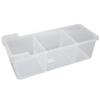 Refrigerator Organizer Bin Clear Storage Bin with 2 Divided Compartments for Kitchen Cabinet OfficeS: 40x16x14.1cm