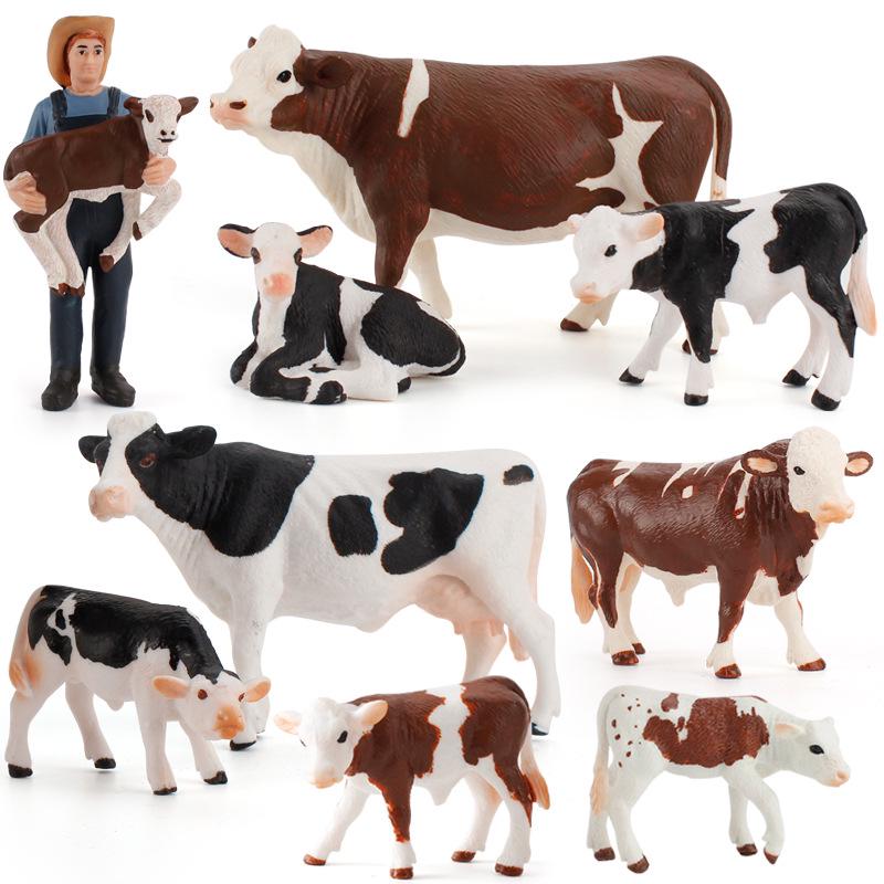 Animal Model Set: Cow, Buffalo, Ox, Rhinoceros, Bison, Bull - Educational Farm Toys for Kids