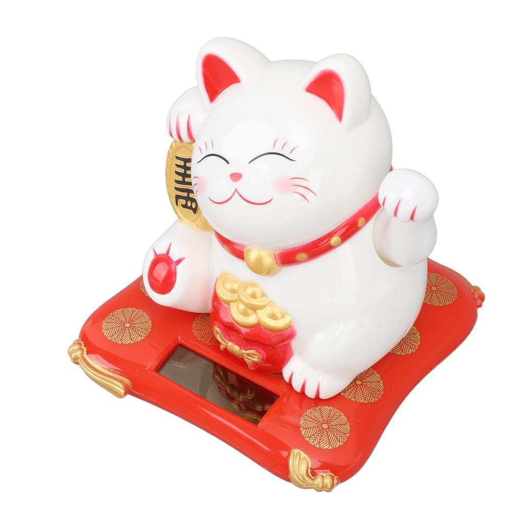 3.5in Fortune Cat Solar Powered Waving Cat Display Decoration for Desktop Home Entrance Car