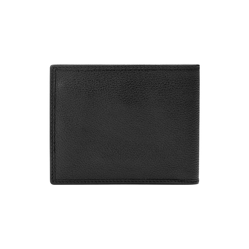 Gucci Letter logo embossed snap closure leather wallet men's black