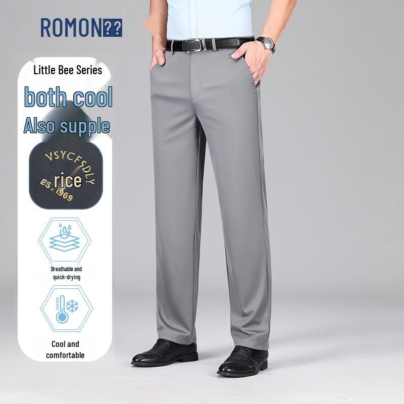 Мужские прямые брюки ROMON из ледяного шелка в стиле business casual 31