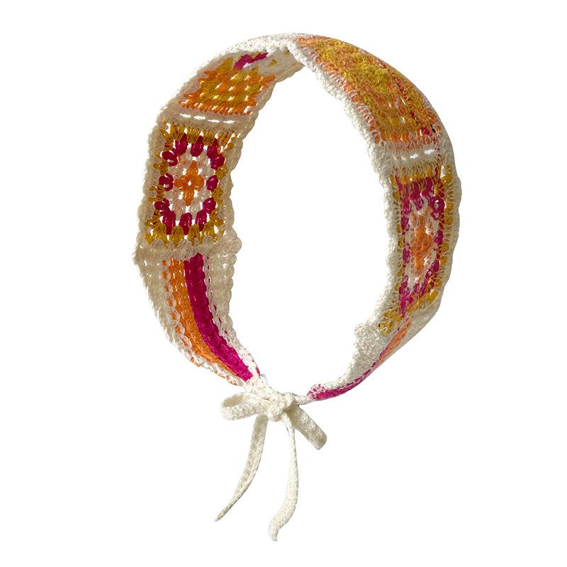 Bohemian Crochet Turban Hair Bands Vintage Fashion Hair Scarf For Women Flower Knit Headband Headwrap Hair Accessories