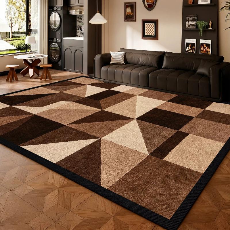 Retro Style Rugs for Bedroom Large Area Living Room Decoration Brown Carpet Home Anti-slip Floor Mat Washable Cloakroom Soft Rug