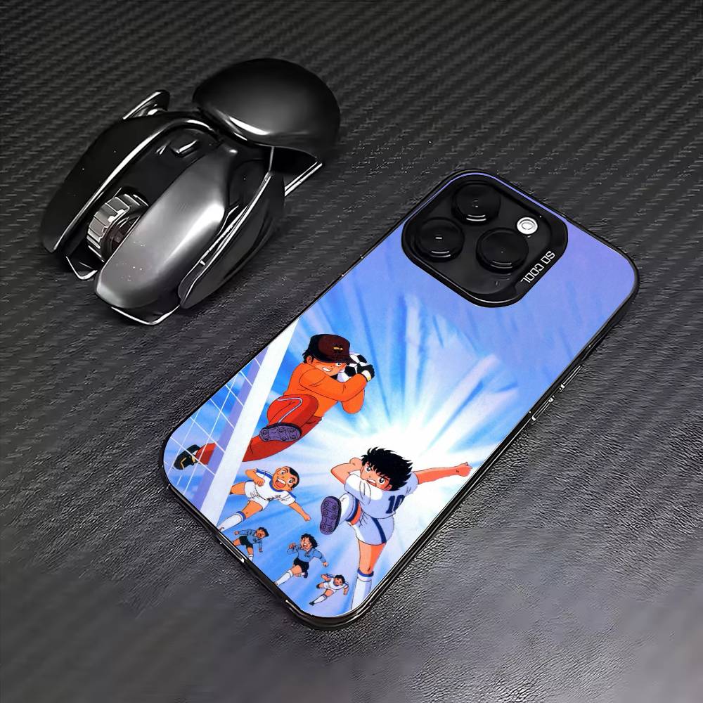 Anime Cool C-Captain T-Tsubasa  Phone Case For iPhone17,16,15,14,13,12,11 Plus,Pro Max Colored Silver Plated Inside Cover