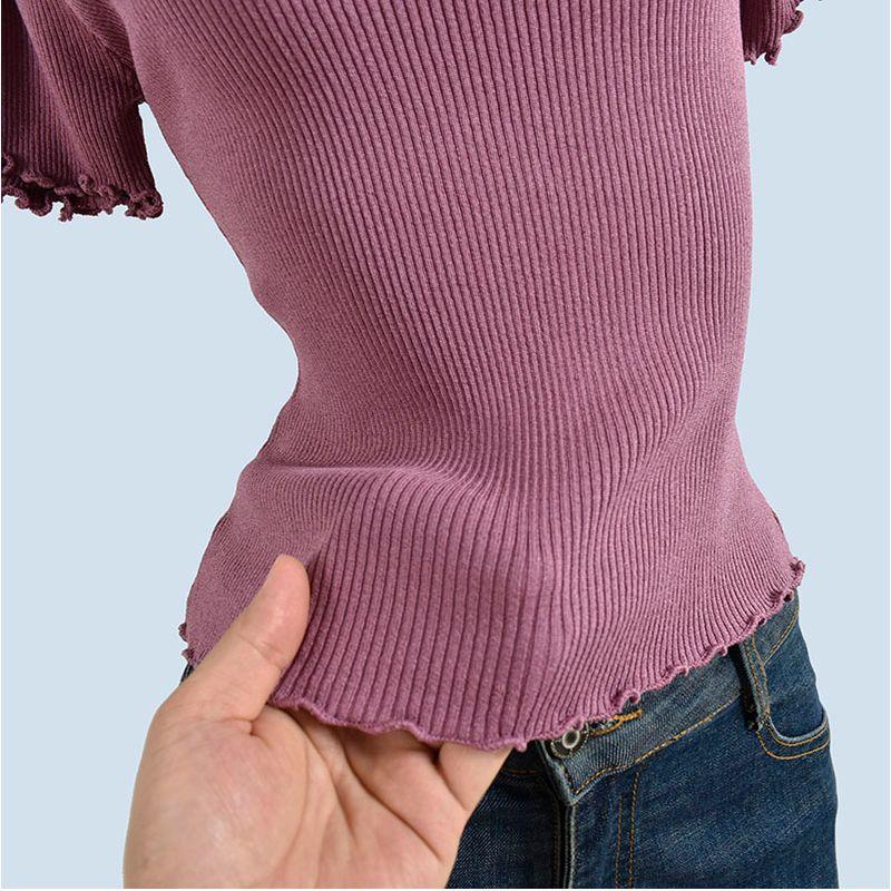 Summer 2025 New Arrival Korean Style Sweet Ruffled off-Shoulder Knitwear Women's Silm Two-Way Wear Tube Top Tops