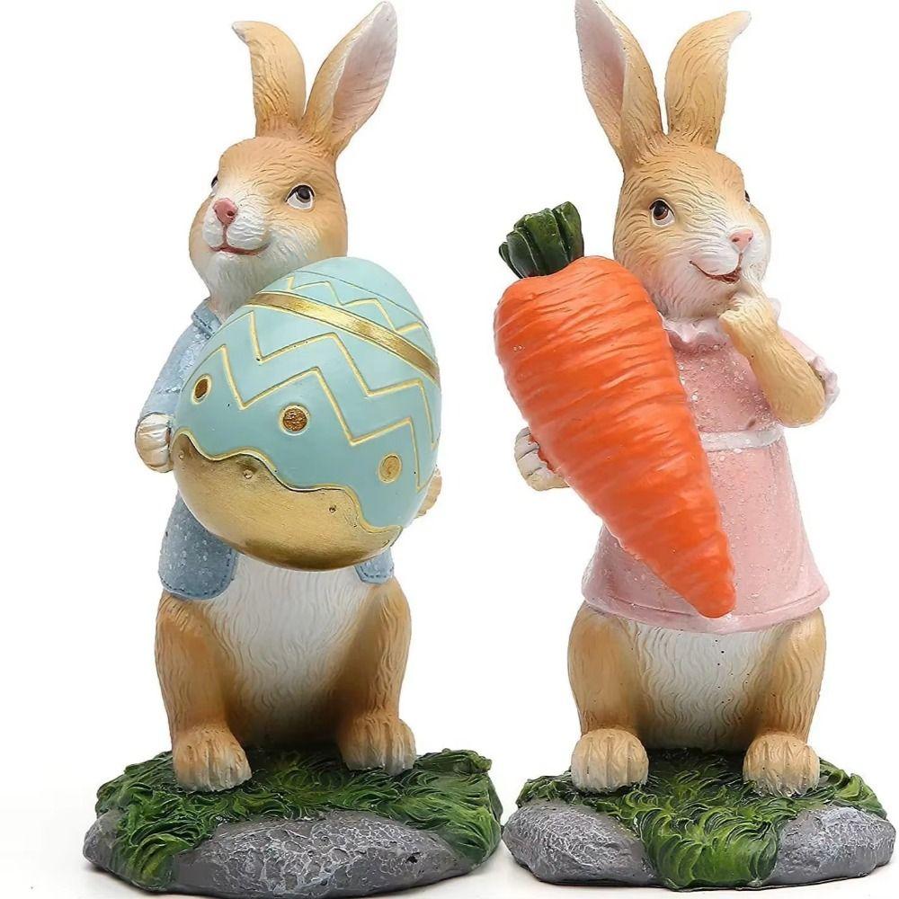 Resin Resin Rabbit Decoration Hand-Painted Easter Bunny Ornament  Party Decoration