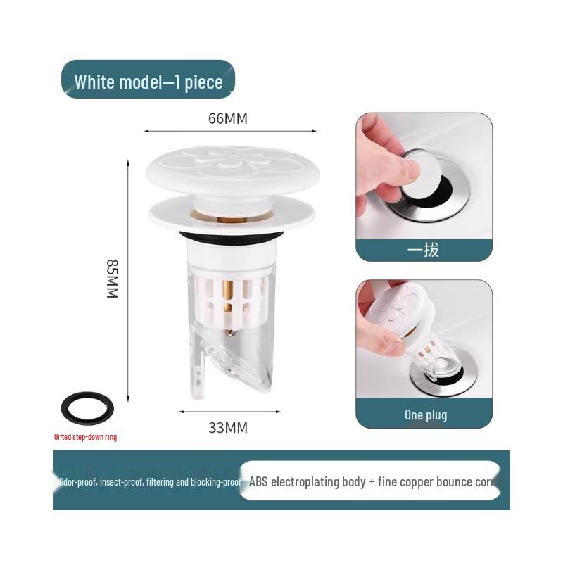 Handun Sink Countertop Press Drain Stopper with Embossed Pattern