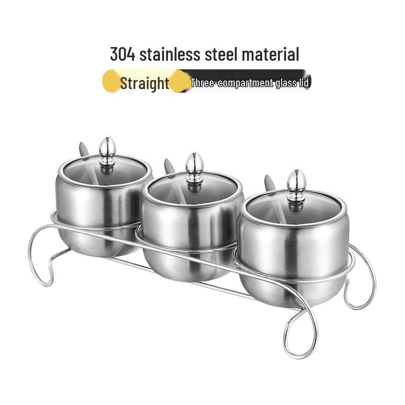304 Stainless Steel Triple Compartment Seasoning Box