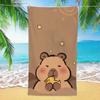 1PZ Asciugamano da Spiaggia Capibara Carino Animale Cartone Animato Microfibra Asciugatura Rapida Assorbente Morbido Asciugamano per Spiaggia Piscina Viaggio Bambini Donne Estate