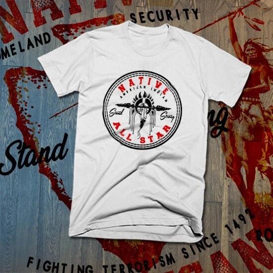 Native American Indian T-Shirt Indigenous Warrior Headdress Tribal Stand Strong M