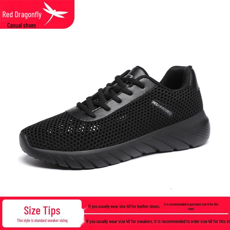Red Dragonfly Men s Lightweight Mesh Running Shoes - Breathable, Hollow Design for Summer Travel. 41