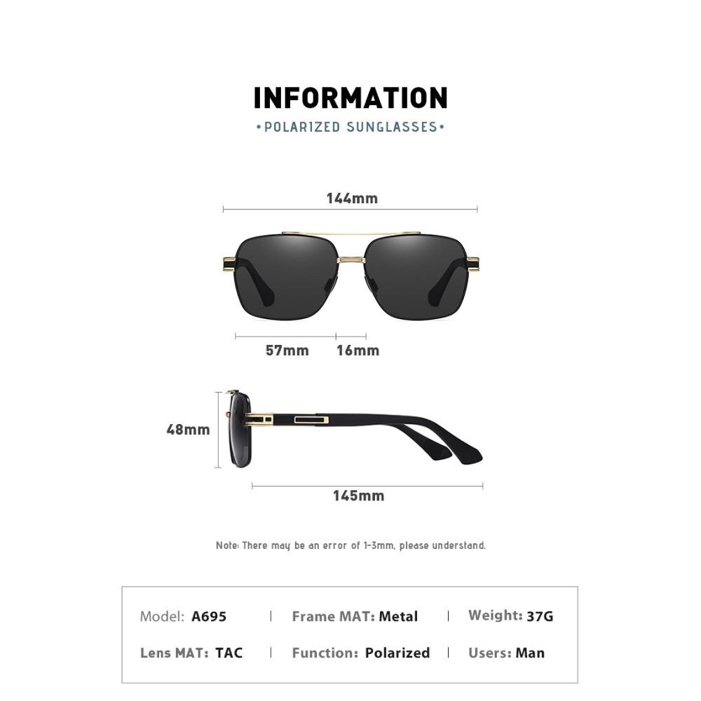 aoron Men's and Women's Fashion Polarized Sunglasses Retro Metal UV-proof Sunglasses