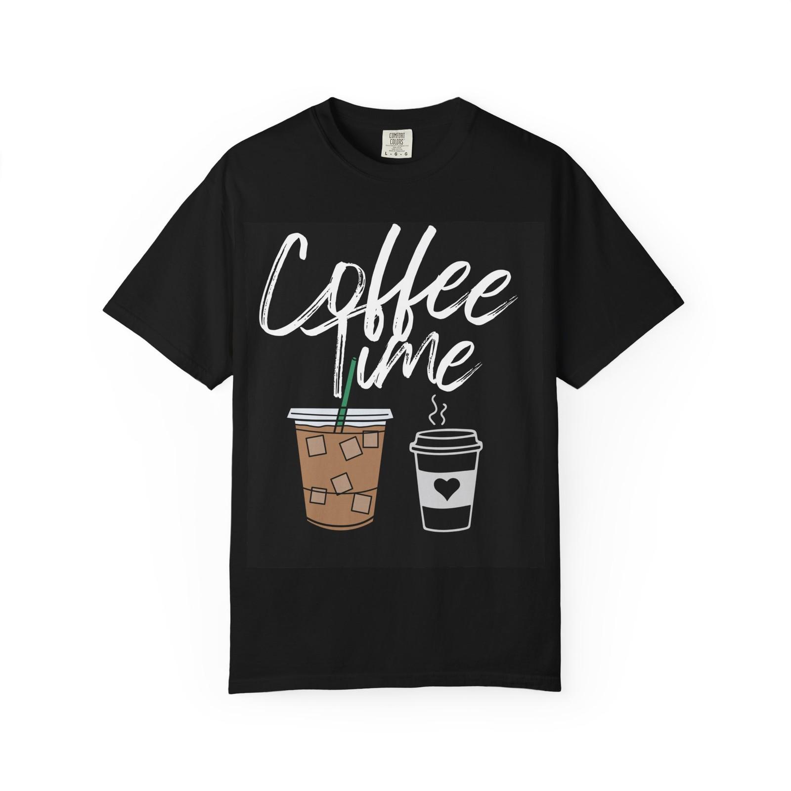 Coffee Time T‑Shirt - Comfort Colors — Iced & Hot Coffee Graphic Tee XL