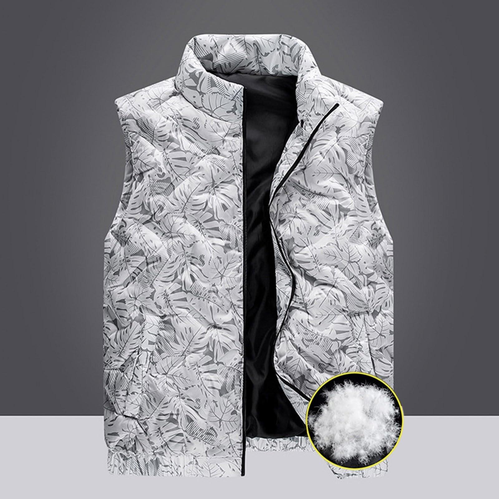 

Мужская безрукавка-пуховик плюс теплая стеганая куртка модный зимний жилет XL серебряный