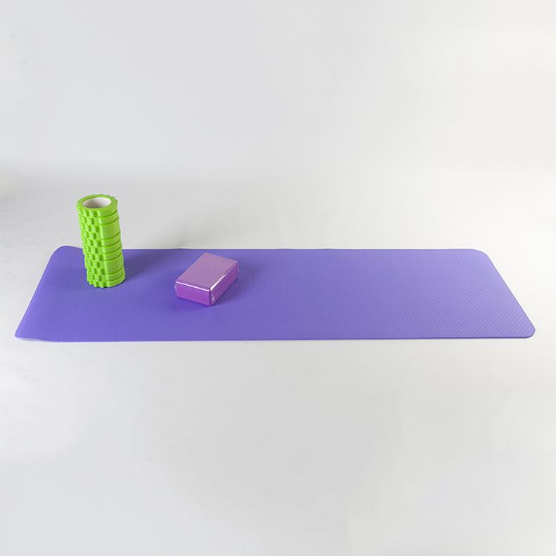 Odorless Non-Slip 6mm TPE Solid Color Yoga Mat for Fitness