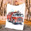 Fire Truck Flannel Blanket Soft Warm All-Season Throw, Design for Camping, Car Travel, Hiking Sofa, Bed, Office Perfect Gift for Parties
