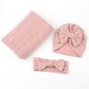 Soft Fabric Infant Swaddle Blanket Solid Color Baby Receiving Blanket  Home Swaddling