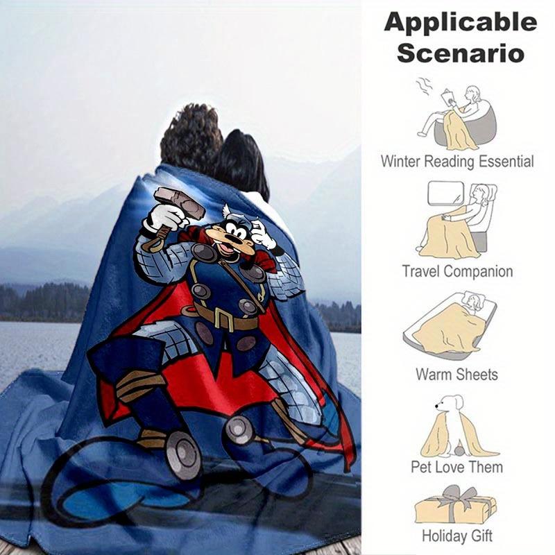 1pc Goofy Printing Blanket Soft, All Season Throw for Living Room, Bedroom,Personalized Gift with Adorable Cartoon Design