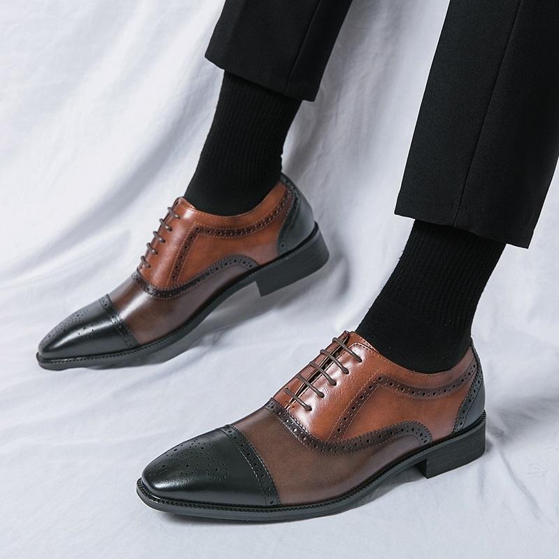 Neuzugang Mode Gentleman Kleiderschuhe für Herren Gemischte Farben Schnürschuhe Brogues Oxfords Party Formell Hochzeit Schuhe Zapatos