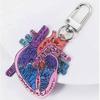 Portable Heart Schematic Keychain Charm Educational Keychain Featuring Heart Diagram for Students and Healthcare Workers