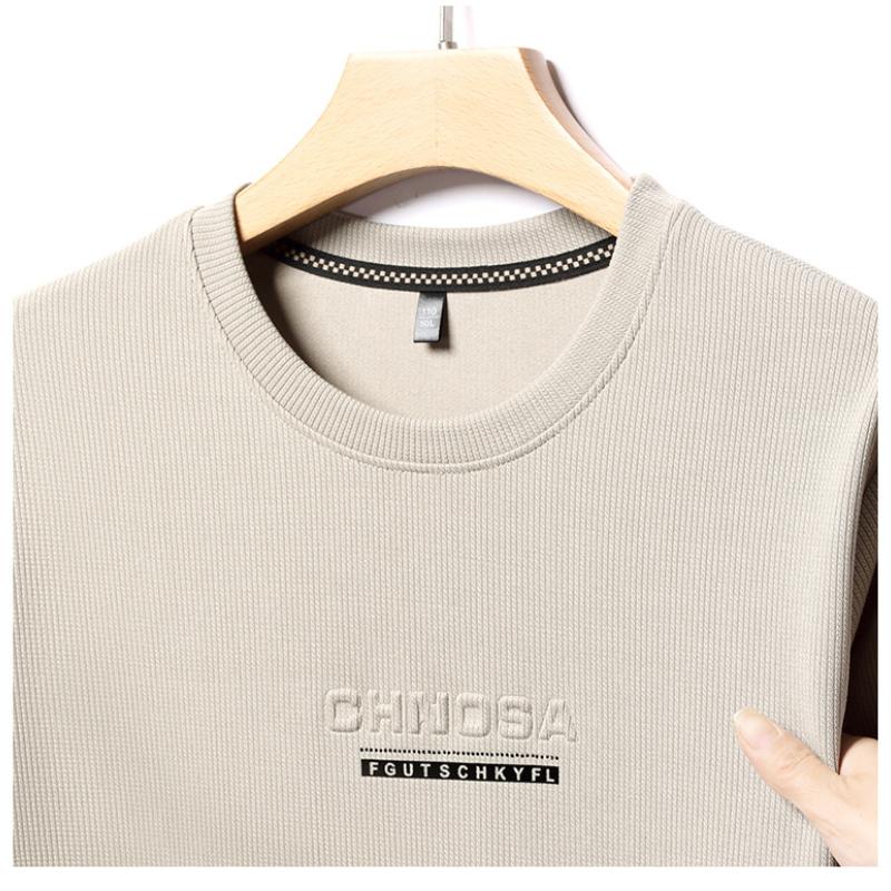 Jesienna Męska Bluza z Długim Rękawem z Okrągłym Dekoltem, Casualowa Bawełniana Koszulka z Nadrukiem, Koszulka Bazowa dla Mężczyzn