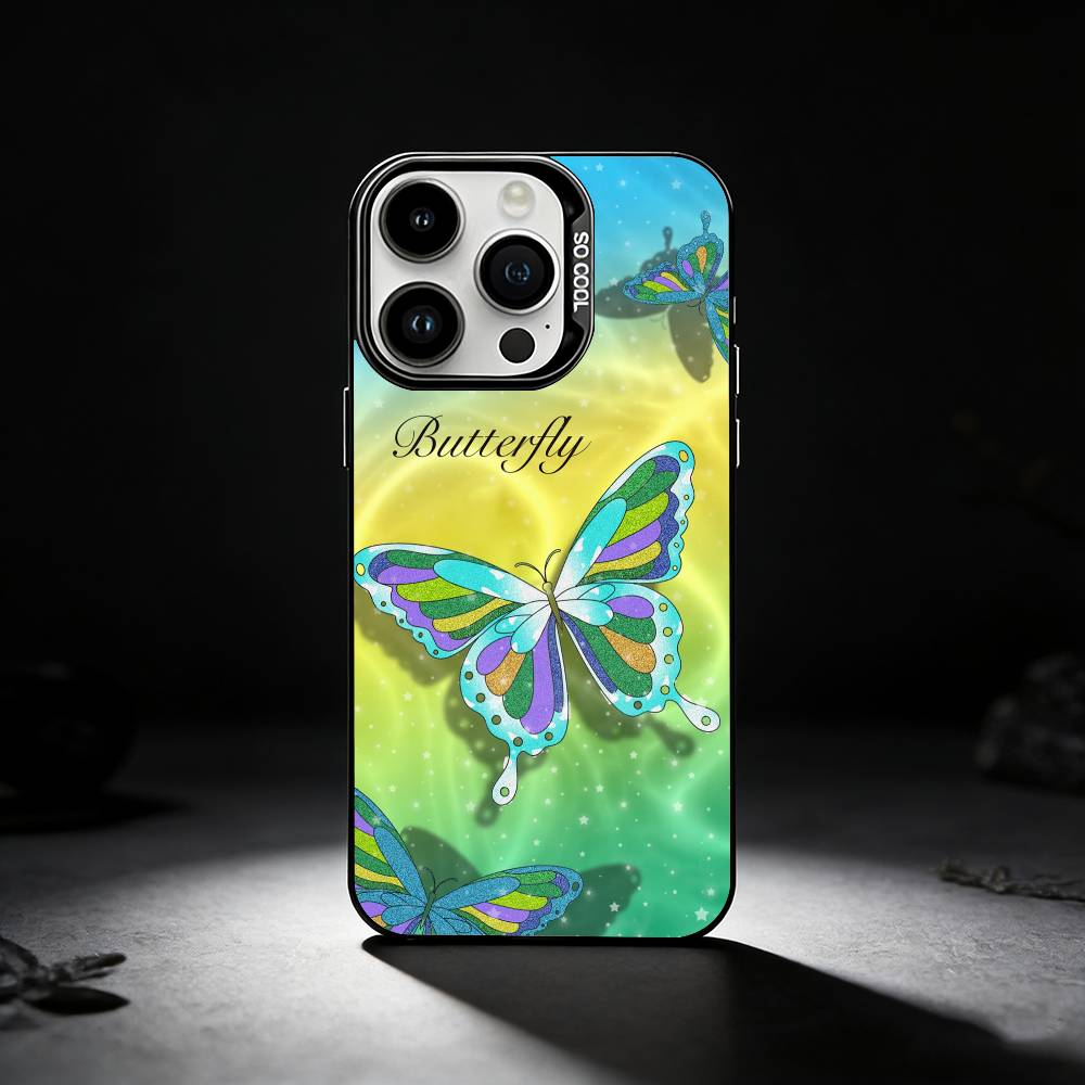 

Ink wash painted butterfly Phone Case For iPhone 17,16,15,14,13,12,11 Plus,Pro Max,XS,Colored silver phone case iPhone15pro