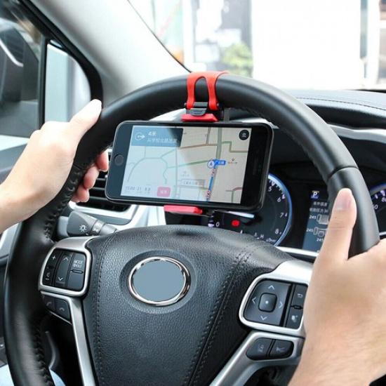 Car Interior Accessories Phone Holder Car Steering Wheel Mount Clip Universal