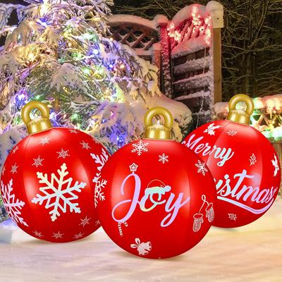 Hot Sale Outdoor Christmas Inflatable Decorated Ball Pvc Giant Big Large Balls Xmas Tree Decorations Toy Ball Without Light