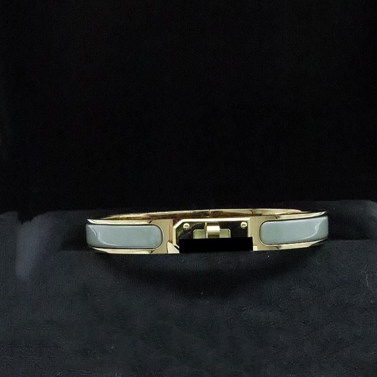 

Браслет з емаллю з кільцевою пряжкою 8 мм Модний та універсальний браслет нового стилю Gold 17 # темно-сірий