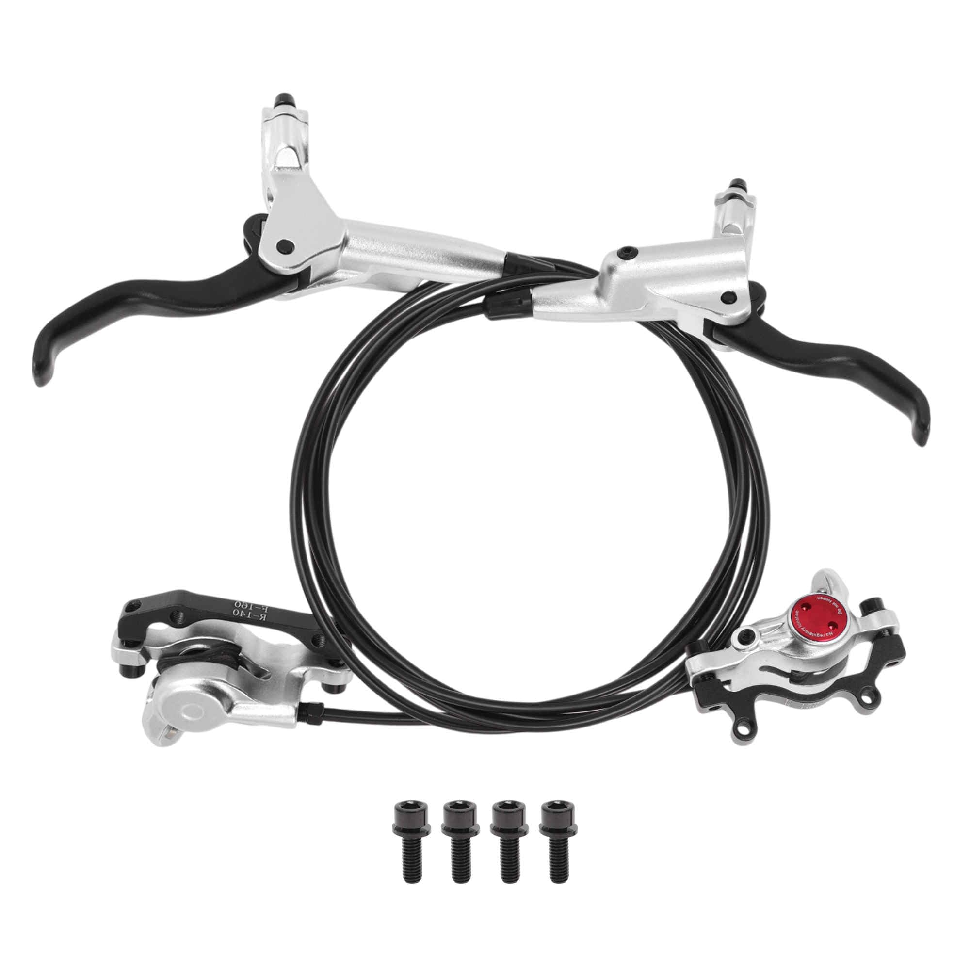 BULLSPANN Bicycle Brake Left and Right Lever Aluminum with Brake for Road Bikes and 1 Silver Tone Levers, Set, Alloy, Cable, MTBs, Set,